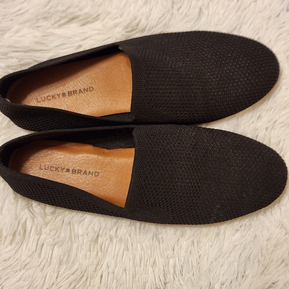 🍀Lucky Brand Mesh Flats Size 8.5 Black - Picture 8 of 13